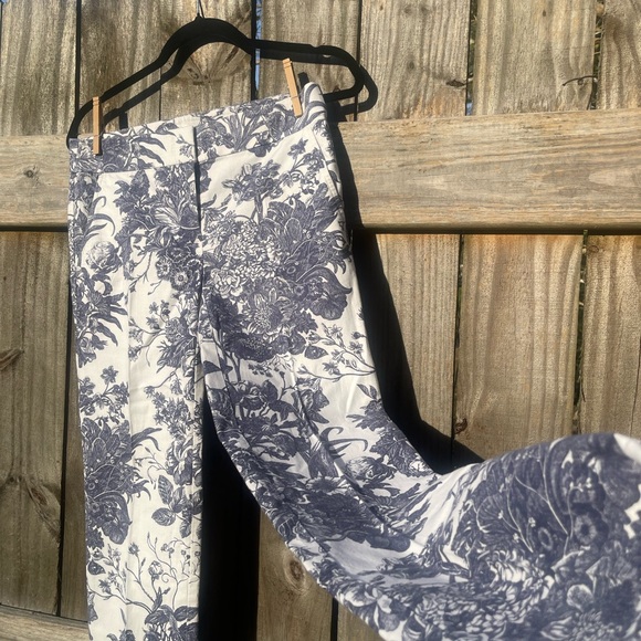 LOFT Print Pants in Blue and White SIZE OT - Picture 4 of 10